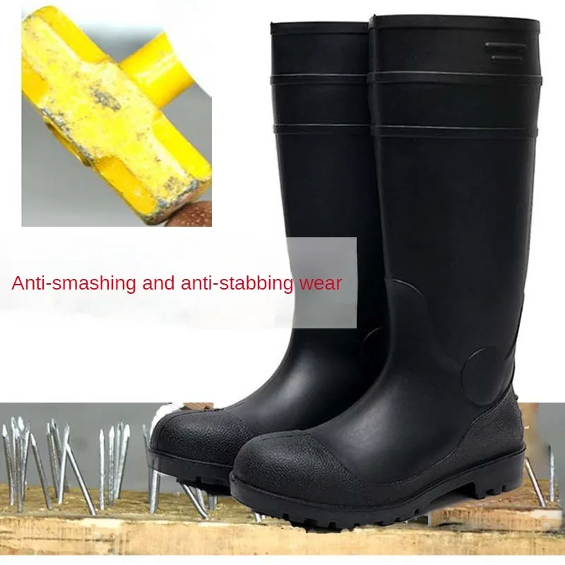 Anti Impact Anti Puncture Waterproof Industrial Labor Safety Shoes Men's Rain Boots Water Shoes Rain Shoes Mining Boots