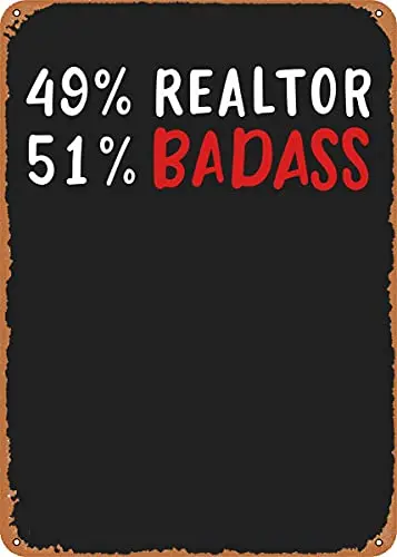 Realtor Badass Vintage Look Metal Sign Patent Art Prints Retro Gift 8x12 Inch