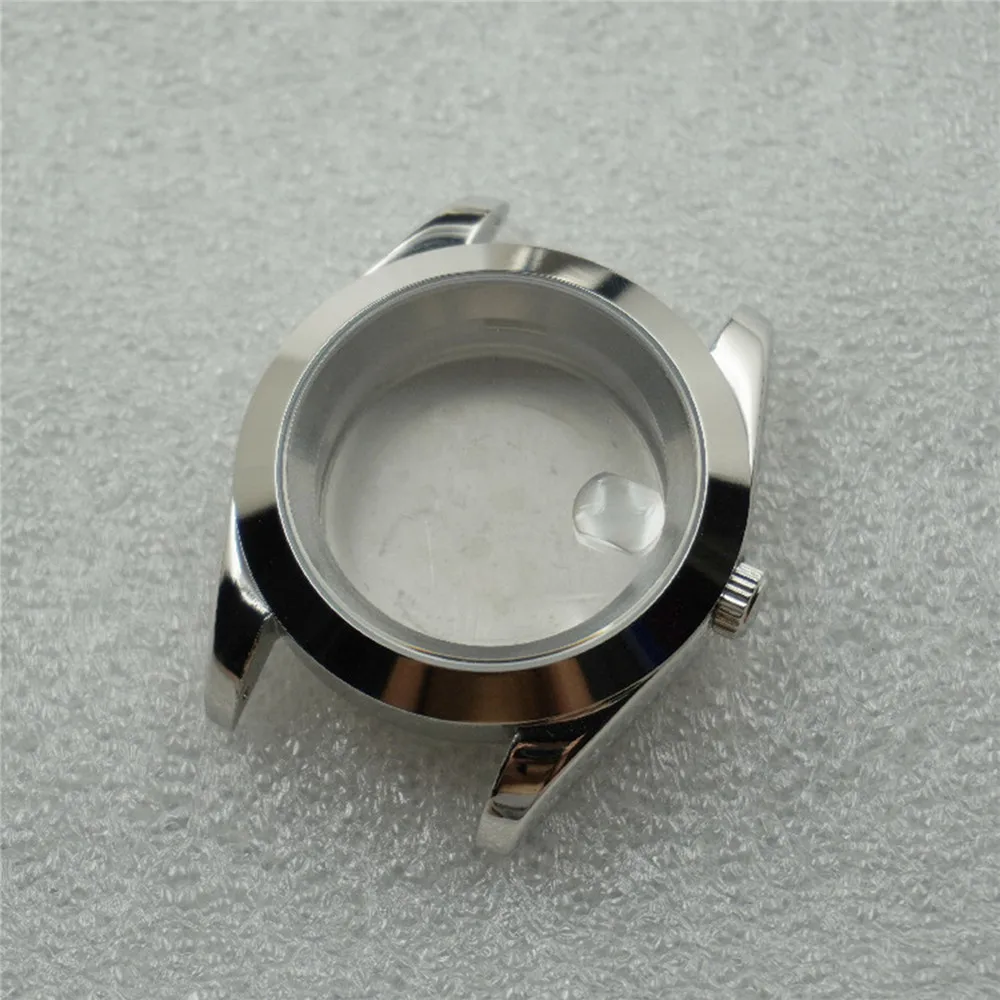 

41mm Sapphire Glass Watch Case Modified Stainless Steel Cases Transparent Bottom for NH35 NH36 NH38 Movement Watches Accessories