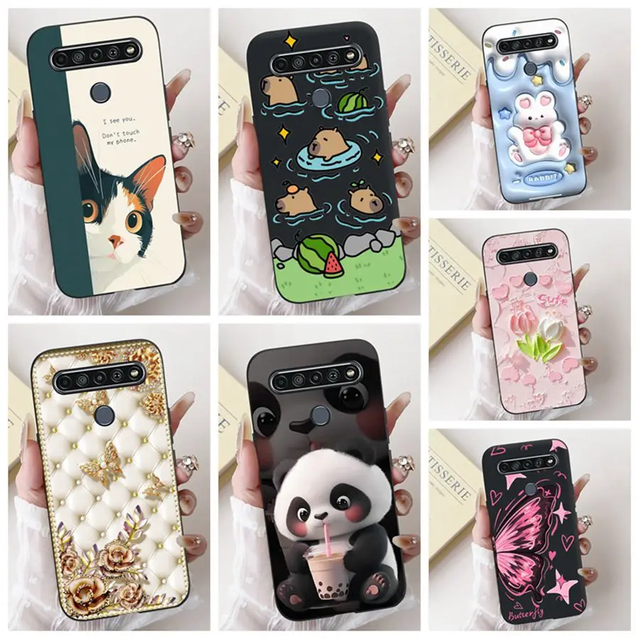 For LG K61 2020 K41s K51s 2020 Case LG K40S q61 Cover Cute Cartoons Soft Black Back Cover Shell For LGK41S LGK51s Q61 Fundas