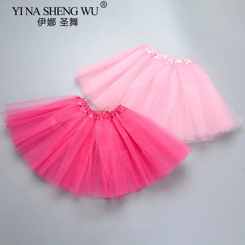 Fille taille élastique Ballet Dancewear Mini Tutu jupe pour fête d'anniversaire danse 3 couches Tulle Ballet Tutu jupe pour enfants 2-8Y filles