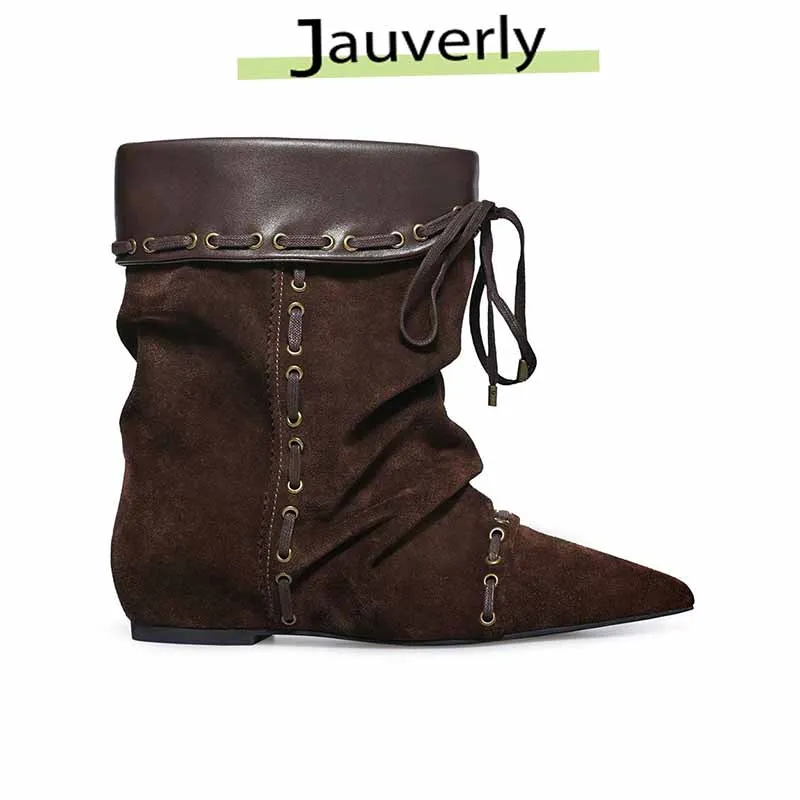 

2025 Women's Boots Design Punk Style Insole Height Wedge Women's Knee-length Boots Botas Altas Plataforma Mujer Boots Women