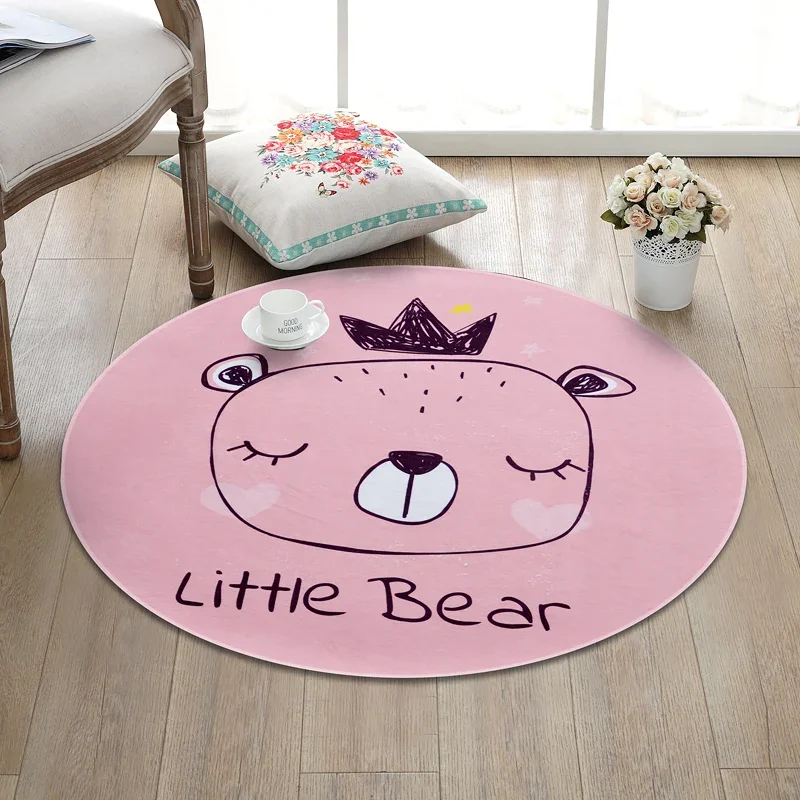 

Children's cartoon simplicity Multi-size Round Bath Carpets Rug Kids Living Room Crawl tapete Fashion Bedroom Non-slip floor Mat