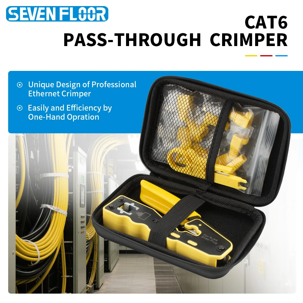 Cat6 Pass Through Network Tool Kit RJ45 Crimping Plier, Stri