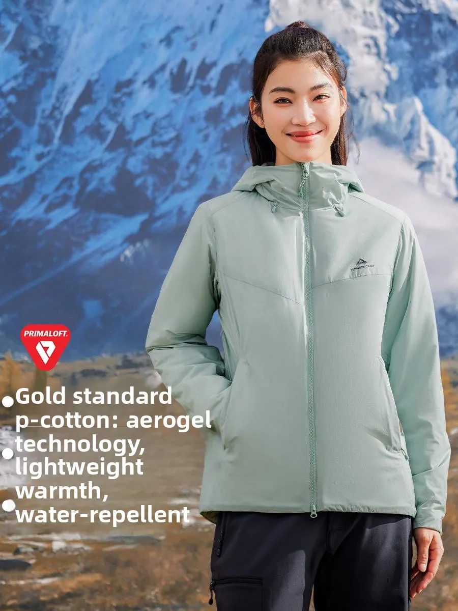 

Легкое хлопковое пальто Primaloft Gold Label с капюшоном из снежной норки, хлопковое женское осенне-зимнее тонкое хлопковое пальто, прямые брюки...
