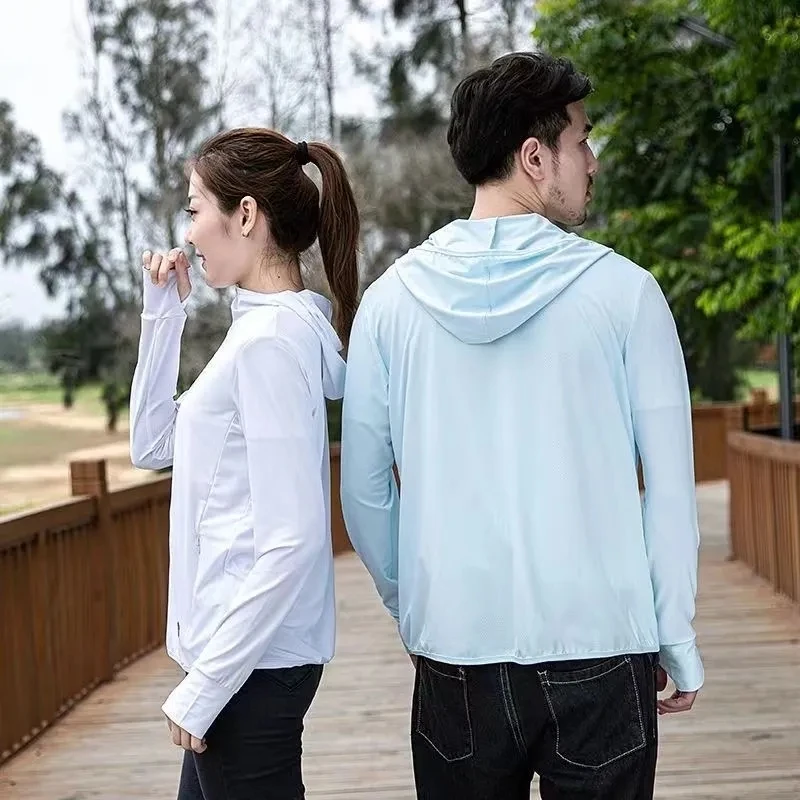 Nueva ropa de protección solar, chaqueta para mujer, Top antiultravioleta, abrigo de protección solar transpirable, abrigo fino de verano 2025 para parejas