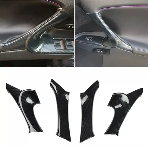 자동차 탄소 섬유 스타일 인테리어 문짝 팔걸이 패널 트림, 렉서스 IS F 250 350 2006 2007 2008 2009 2010 2011 2012 2013, 1 세트