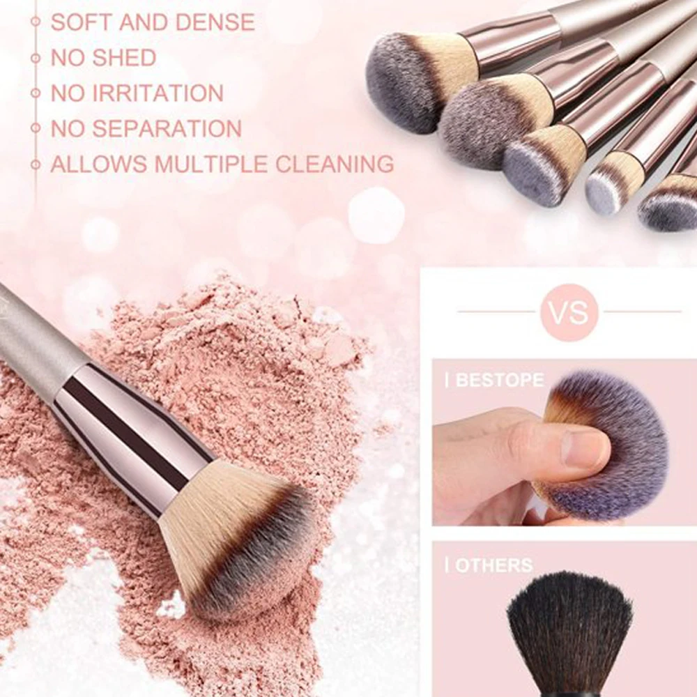 FJER Makeup Brushes 1Pcs Premium Synthetic Conical Handle Contour Concealer Foundation Powder Eyeshadows Brush (Champagne Gold)