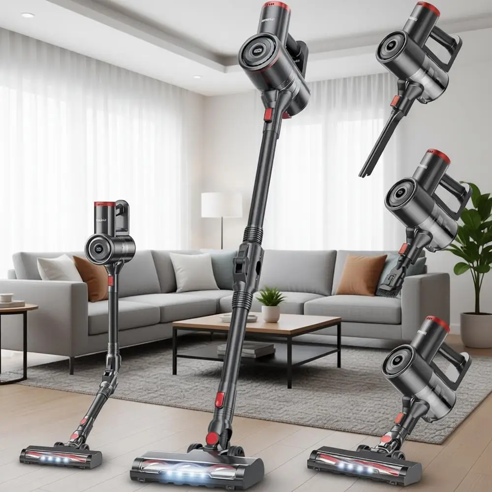 

Vacuum Cleaner, Cleans Under Furniture Without Bending, 450W 40kPa 45Mins, Self-Standing, Powerful Stick Vacuum for Pet Hair, Ha