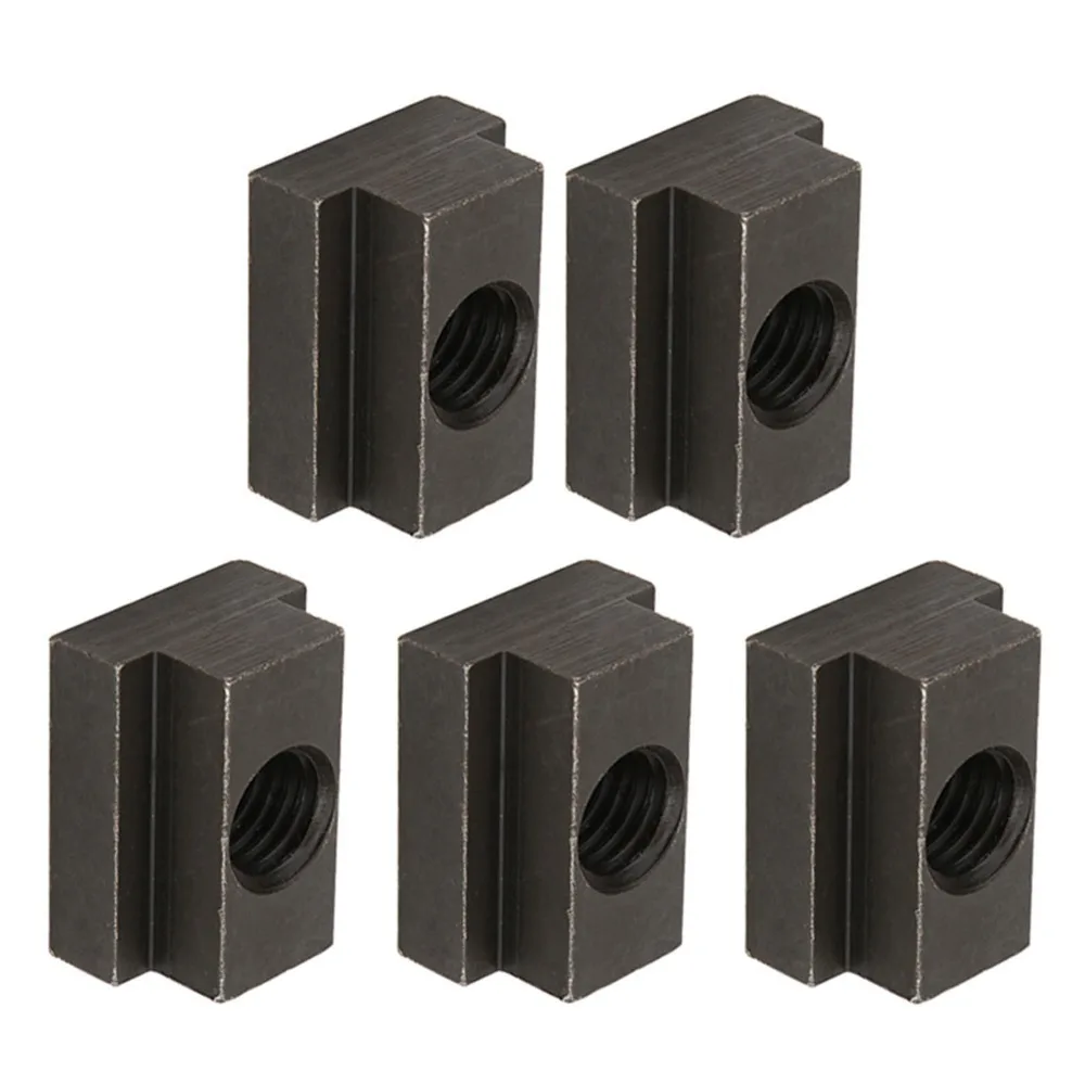 

5 Pcs M12 Threads ​T Slot Nuts​ ​T-Slots​ 5 Pcs Hammer Head Fastener Nut​ Black Oxide Finish ​T Sliding Nut Block