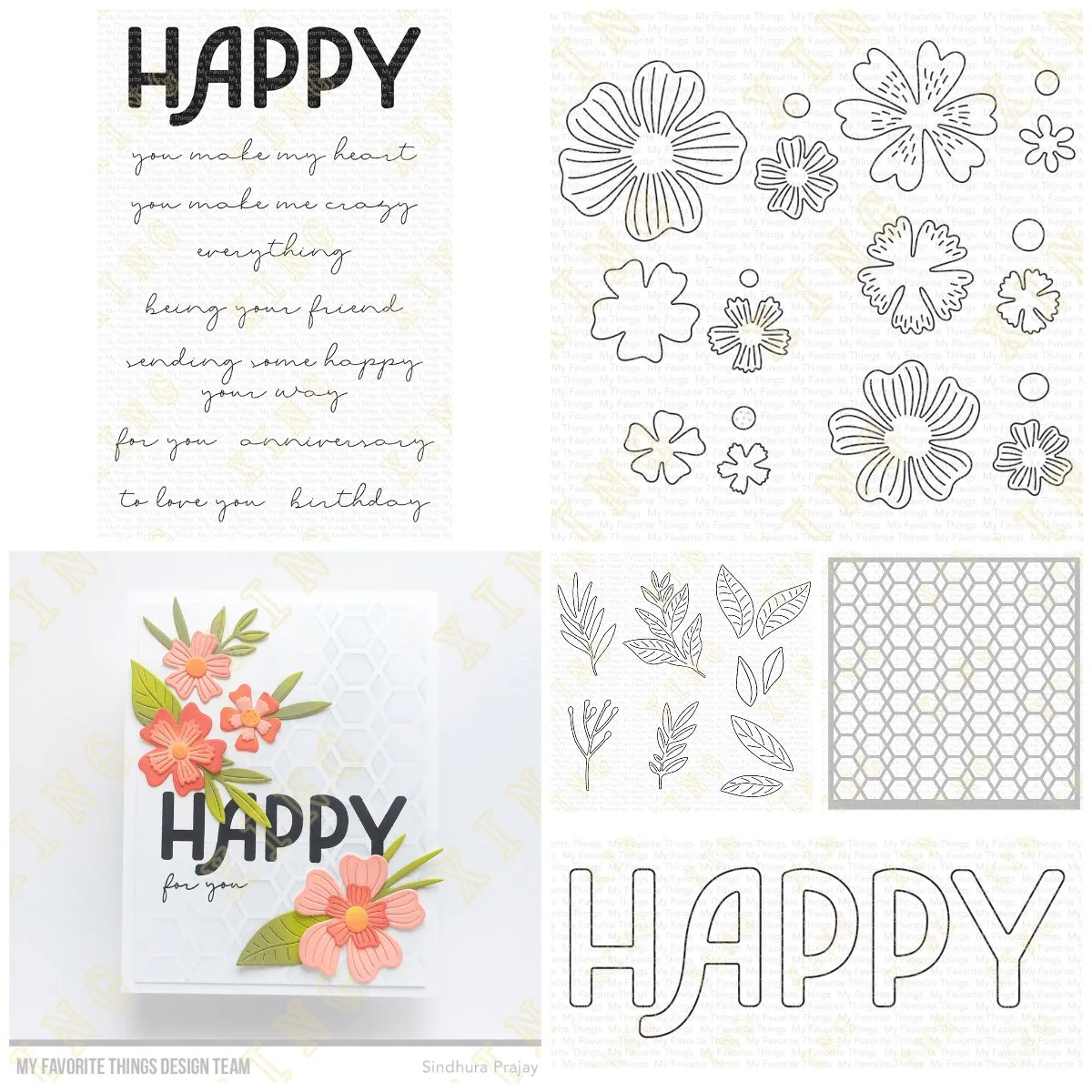 

Metal Cutting Dies and Clear Stamps Stencil for DIY Photo Album Handmade Paper Card Decoration Craft Happy Greenery Flowers New