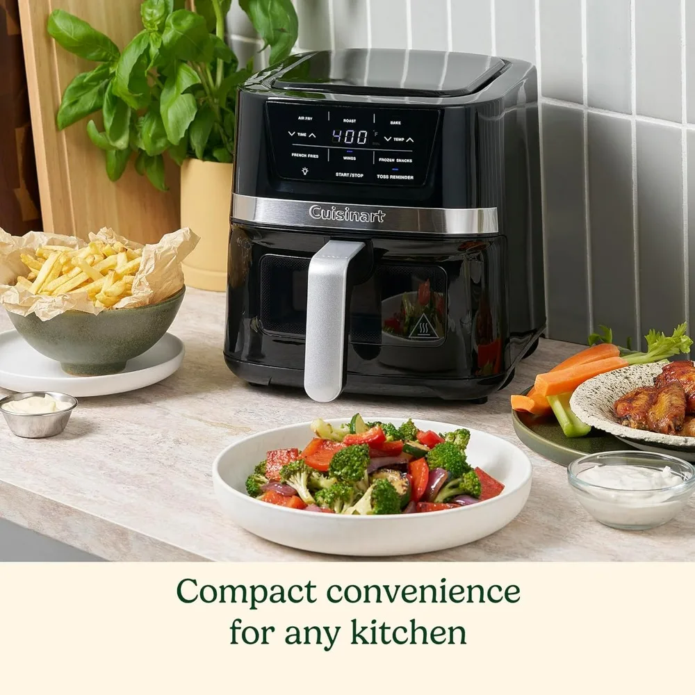 Cuisinart Air Fryer, 2.6-Quart Compact Basket Fryer with 3 Cooking Functions to Air Fry, Roast, and Bake, 3 Airfryer Presets