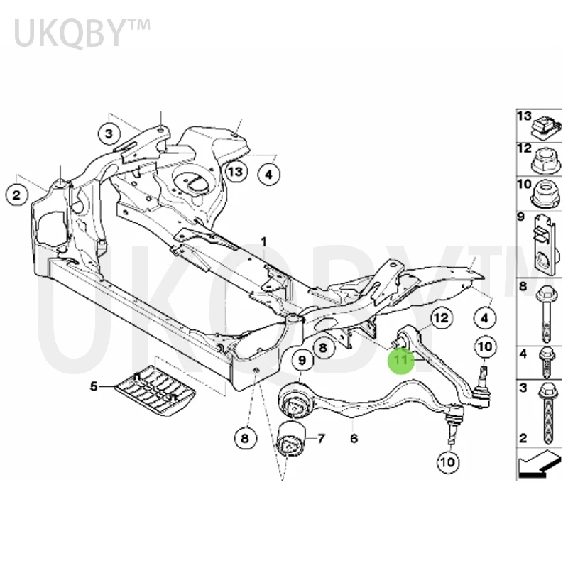 31126770849 31126770850 Lateral swing arm left bm w 3Series Z4 X1 M3