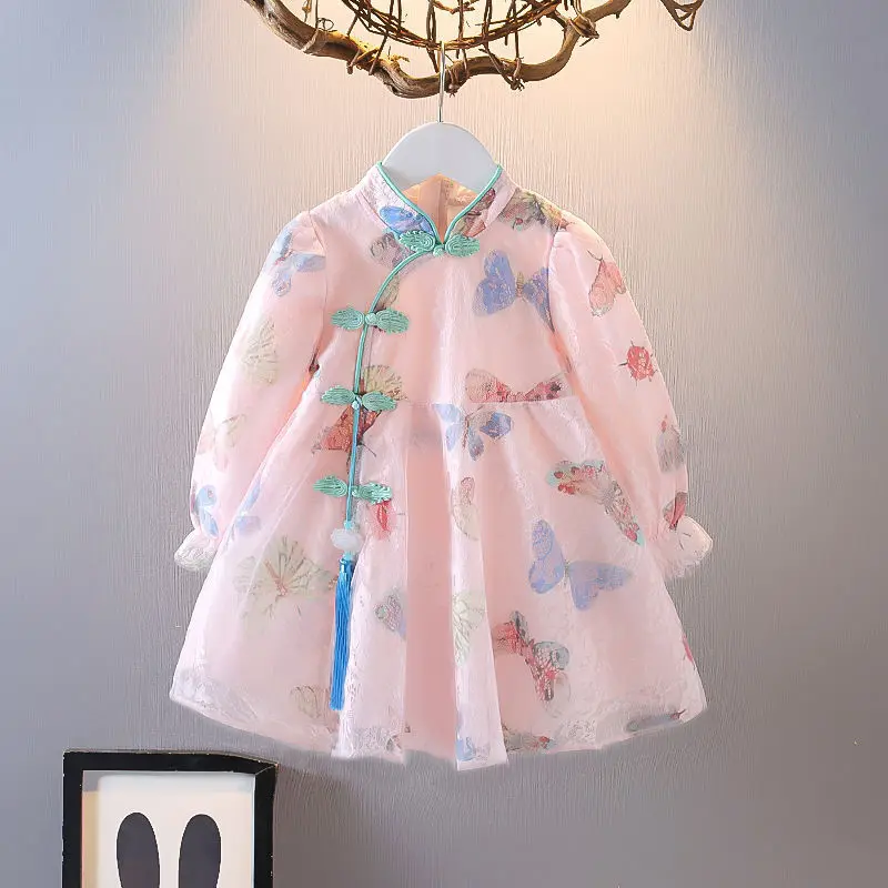 Lovely Baby Girls Dress Spring and Autumn Children s Dress Princess Dress Hanfu Qipao 2023 New Girls Autumn Dress