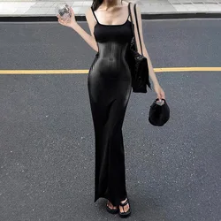 Women's Long Sleeve Bodycon Dress,Black Dress,High Waist,Spaghetti Strap,Striped,Sexy Clothing,Fashion,New Strapless Streetwear