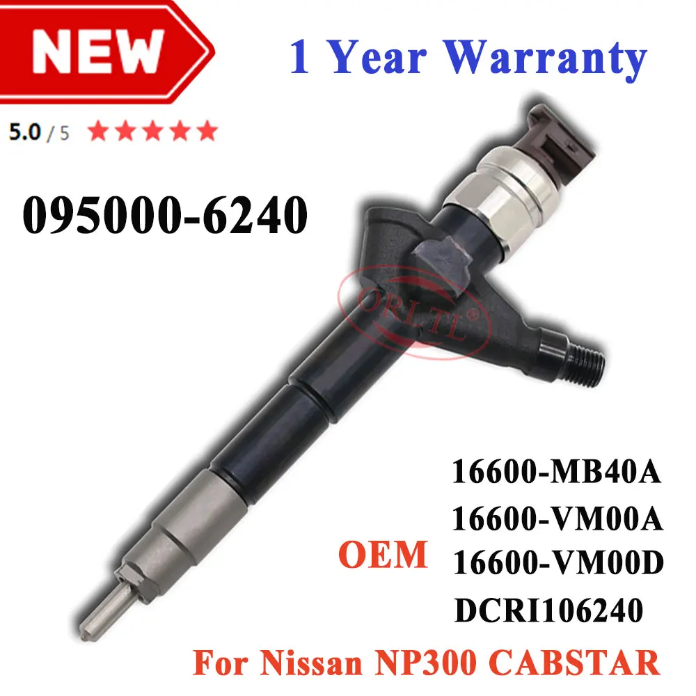 

New 095000-6240 16600- VM00A 16600-VM00D 16600-MB40E 0950006240 DCRI106240 Common Rail Injector for Nissan NP300 CABSTAR