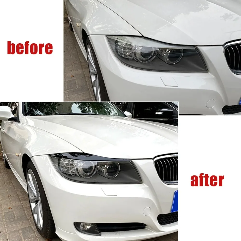 

For BMW 3-Series E90 E91 320I 330I 2005-2012 Front Headlight Cover Garnish Strip Eyebrow Cover Trim Sticker Wear Parts