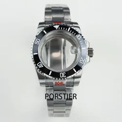 40mm NH35 Watch Case Black /Green /Blue Ceramic bezel Sapphire Glass Waterproof for NH35 NH36 movement 28.5mm Dial Submariner