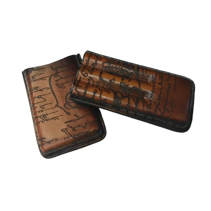 Cigar Tube 2/3 Slots Cigar Case /Box with Cigar Cutter portable Travel Cigar Accessories Leather Humidor