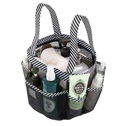 Mesh Shower Caddy Bag Basket Indoor Outdoor Using Solid Color Multi-pocket Tote Bags Toiletry Holders with Handles