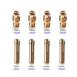 WP9 20 25 Torch 1.0/1.6/2.4/3.2mm TIG Collet And Collet Body 13N21 13N22 13N23 13N24 13N26 13N27 13N28 13N29, 8Pcs