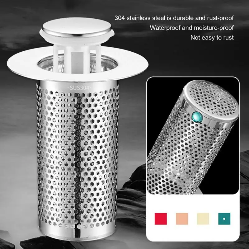 Universal Bathtub Filter Drain Hair Catcher Bathroom Sink Stopper Basin Strainer Anti Clog Pop Up Drainer Stainless Steel Plug