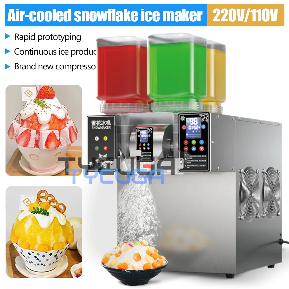 Dispositivo per la rasatura del ghiaccio con fiocco di neve 750W 120KG/24H Macchina per il ghiaccio Macchina per il rasoio da neve Ghiaccio rasato Corea Bingsu Macchina per la rasatura del ghiaccio morbido 110V