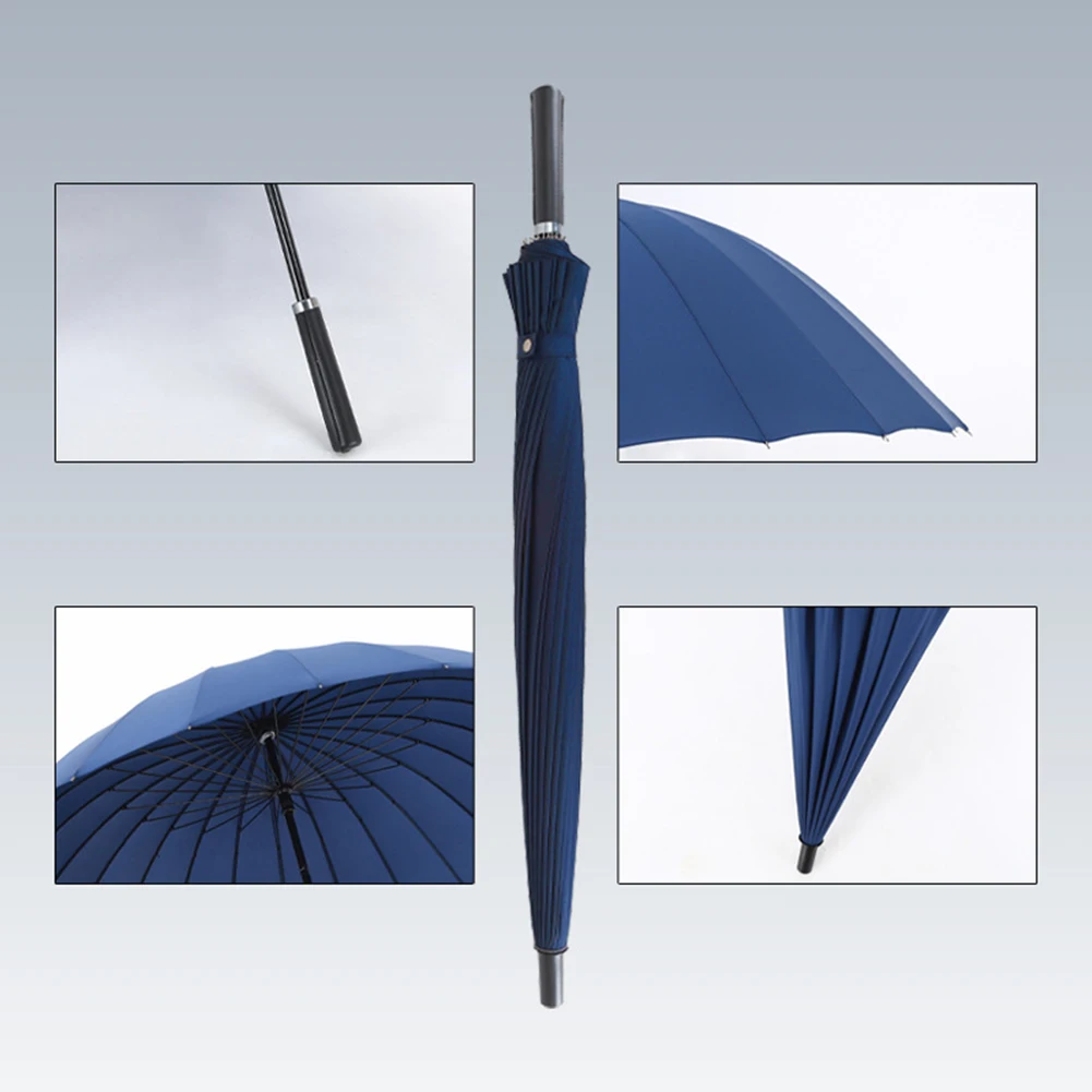 24 Bone Long Handle Large Umbrellas Reinforcement Windproof Parasols Sun Rain Umbrellas for Women Men