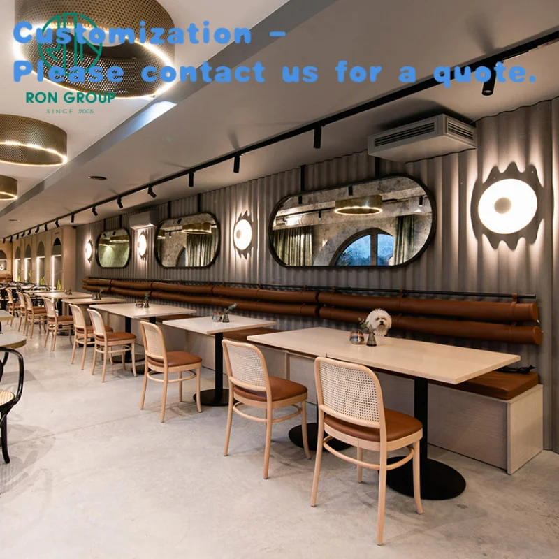 

custom.Custom Luxury Modern Hotel Coffee Shop Cafe Wood Leather Restaurant Furniture Sofa Booth Seating Table and Chair Se