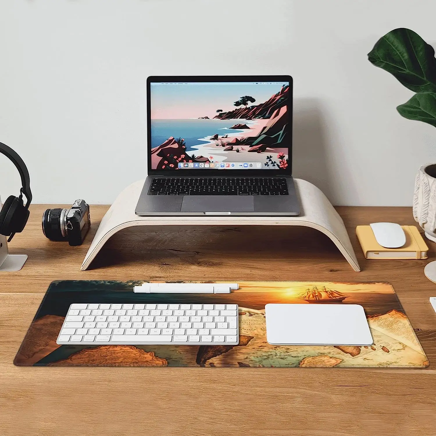 World Map Mouse Pad Large XL Gaming Mouse Pad Desk Pad 31.5x11.8 inch Long ComputerNon-Slip Base for Home Office Work