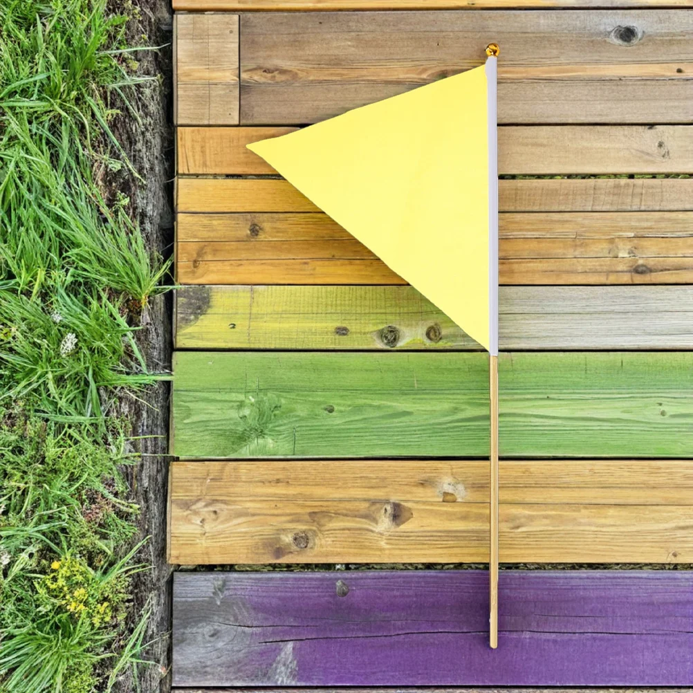 

12pcs Construction Marking Flags Yellow High Visibility Weather Resistant For Lawn Yard Irrigation Survey Landscape Outdoor