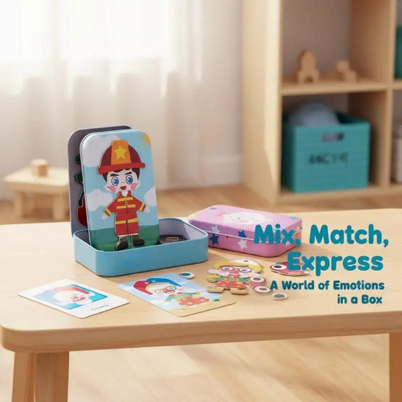 Magnetic Dress Up Puzzle Toy Non-Toxic Odorless Expression Changing Game for Toddlers Home Early Education Learning Toy