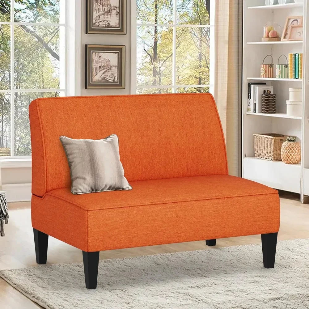 

Small Loveseat-Sofa, Upholstered Small Sofa Couch Mini Love seat Sofas for Bedroom Living Room