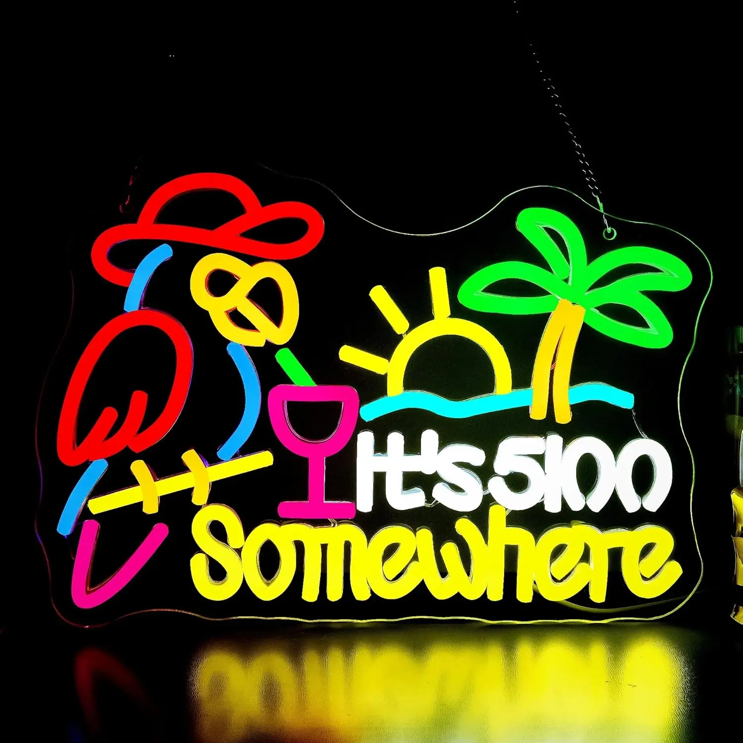 

Its 5 O'clock Somewhere Neon Sign Art Wall Light USB LED Neon Light for Beer Bar Club Bedroom Decoration Gift Night Light
