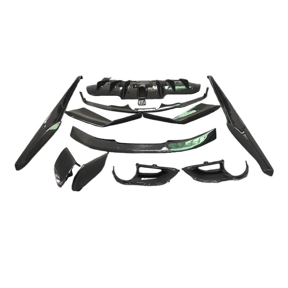 

Для Ferrari 488 GTB Body Kit N Style Обновление из углеродного волокна с передним диффузором для губ, боковая юбка, задний спойлер