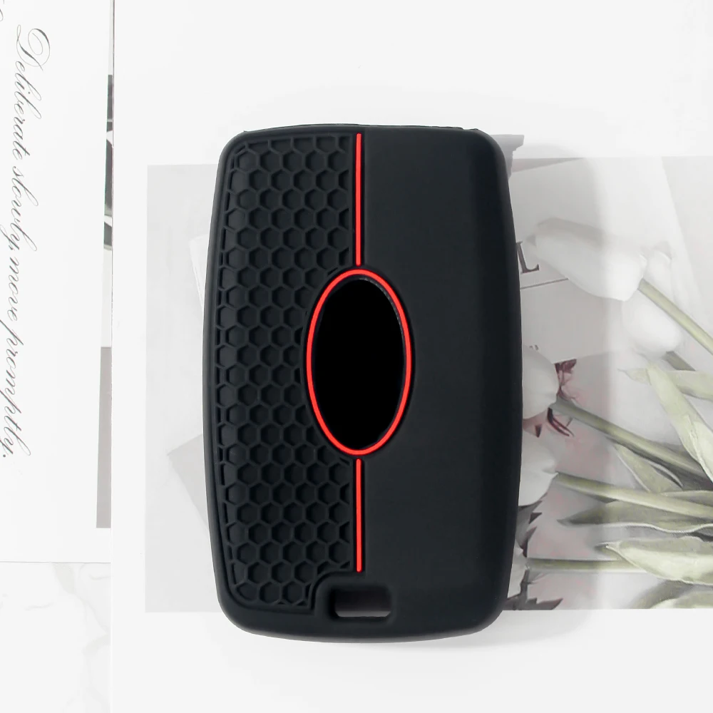 KEYYOU For Land Rover Discovery 4 Freelander 2 Range Rover Evoque 2018 2017 2016 Silicone 5 Button Car Key Cover Case Protector