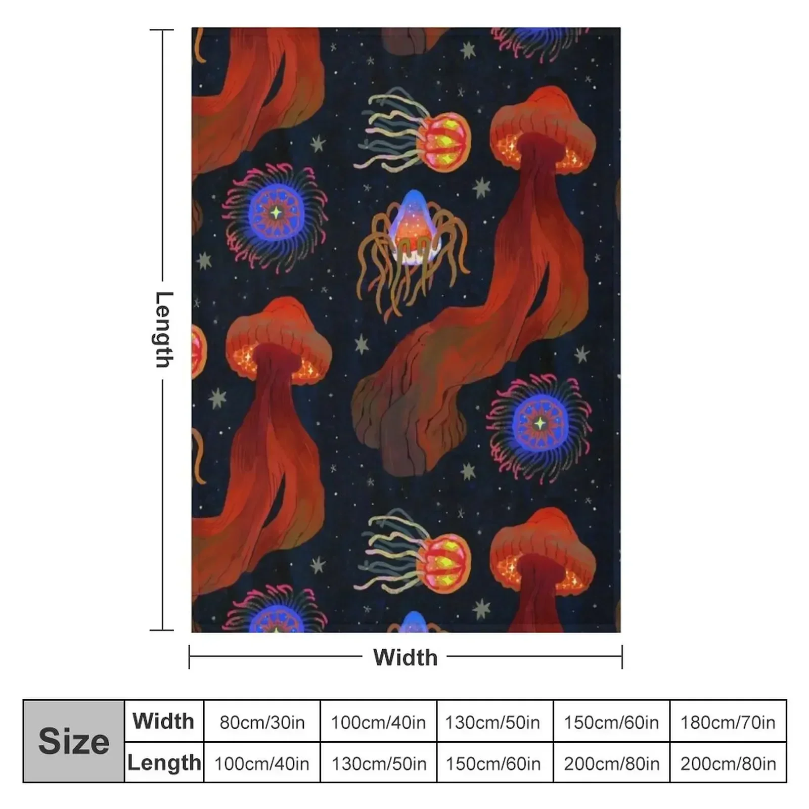 Deep Sea Jellies Throw Blanket Warm Soft Big christmas decoration Picnic Blankets