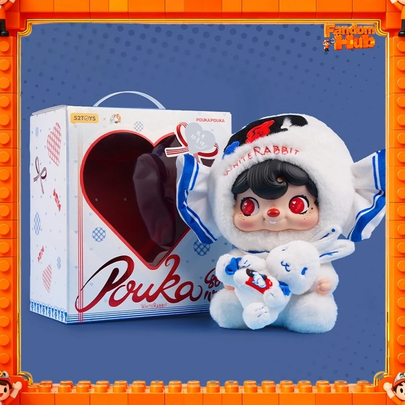 

52toys Poukapouka White Rabbit Oversized Figure Doll , Premium Gift Box Set, Collectible Toy Decoration Gift