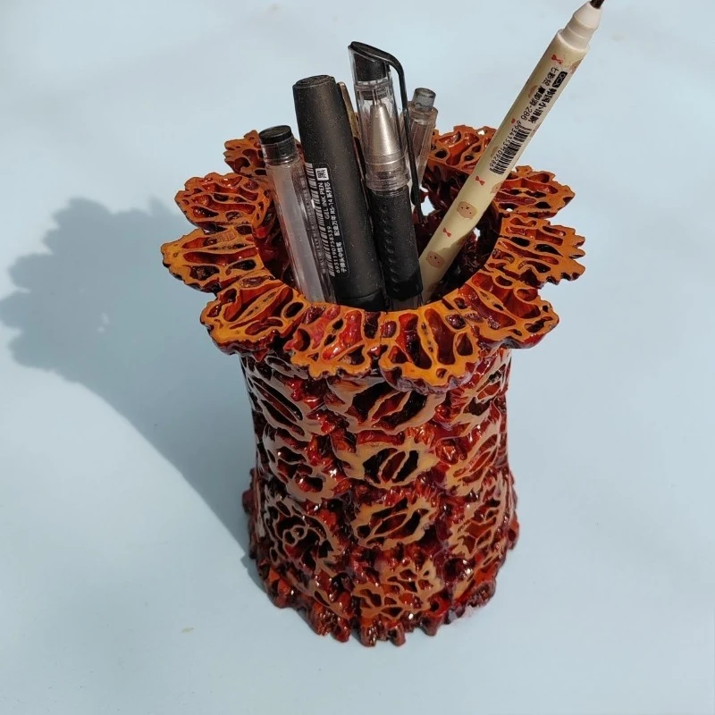 Popular pecan crafts creative gifts lace pen holder desktop jewelry storage ornament simple fashion classical