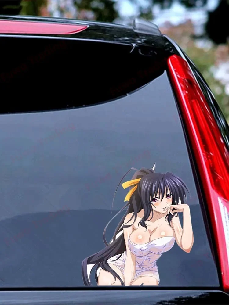 Fashion Car Sticker Hiasan Mobil High School DxD Sexy Girl Himejima Akeno Render Anime Decal Laptop Windshield Bumper Trunk PVC