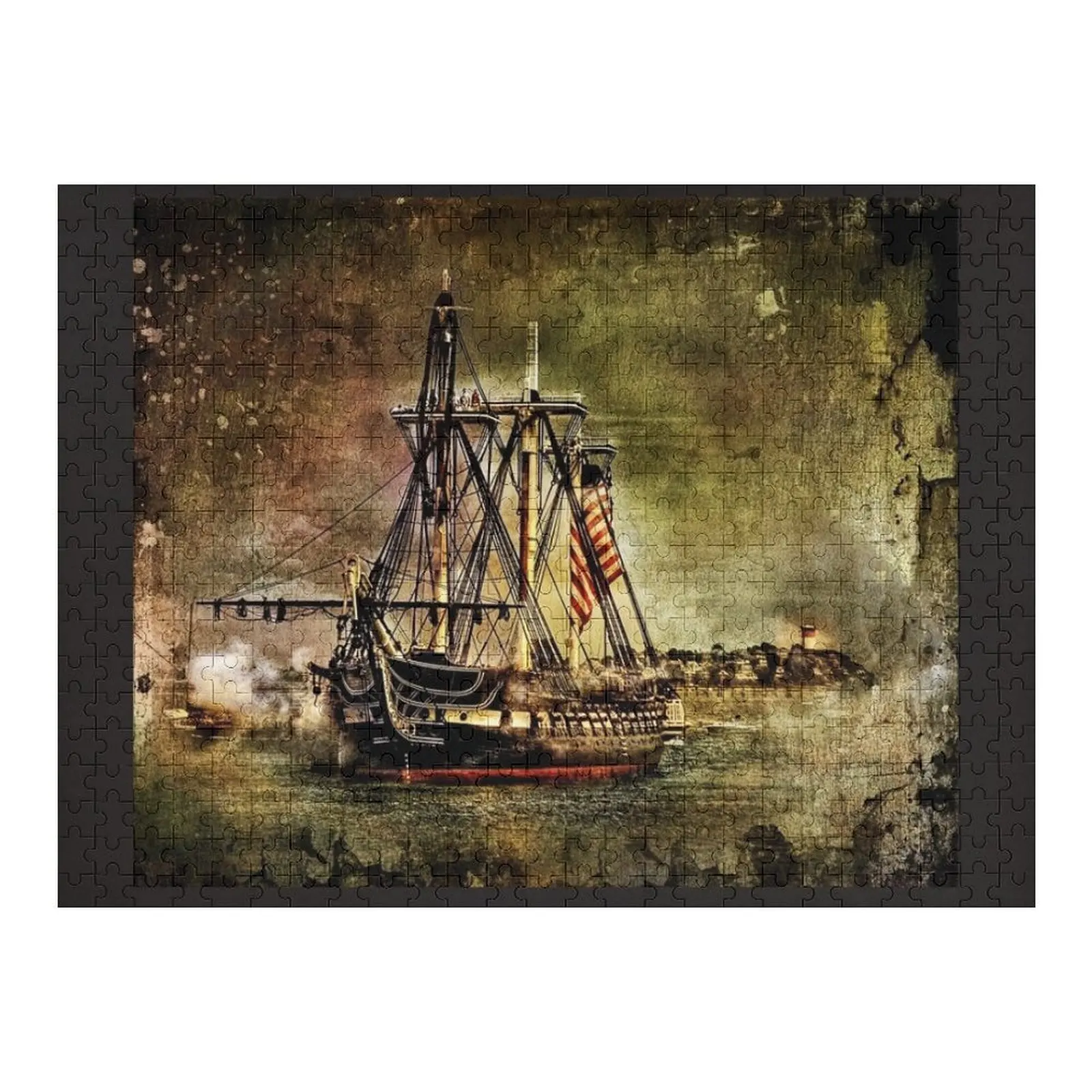 

USS Constitution Jigsaw Puzzle Custom Wood Wooden Name Puzzle