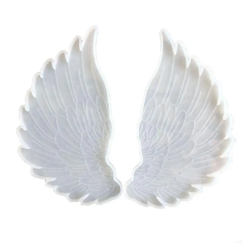 

U90E 2x/set Angel Wings Molds Left & Right Wings Epoxy Resin Casting Silicone Mold for Jewelry Tray Table Ornament