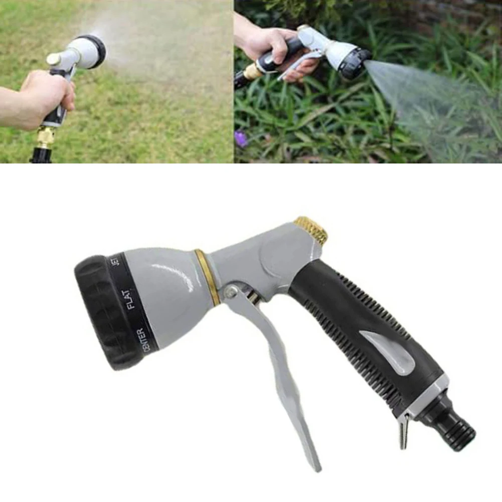 

1Pc 7-in-1 Car Wash Water Pistol Heavy Duty Garden Hose Nozzle W/ 8 Spray Patterns For Gardening Watering Car Washing Cleaner