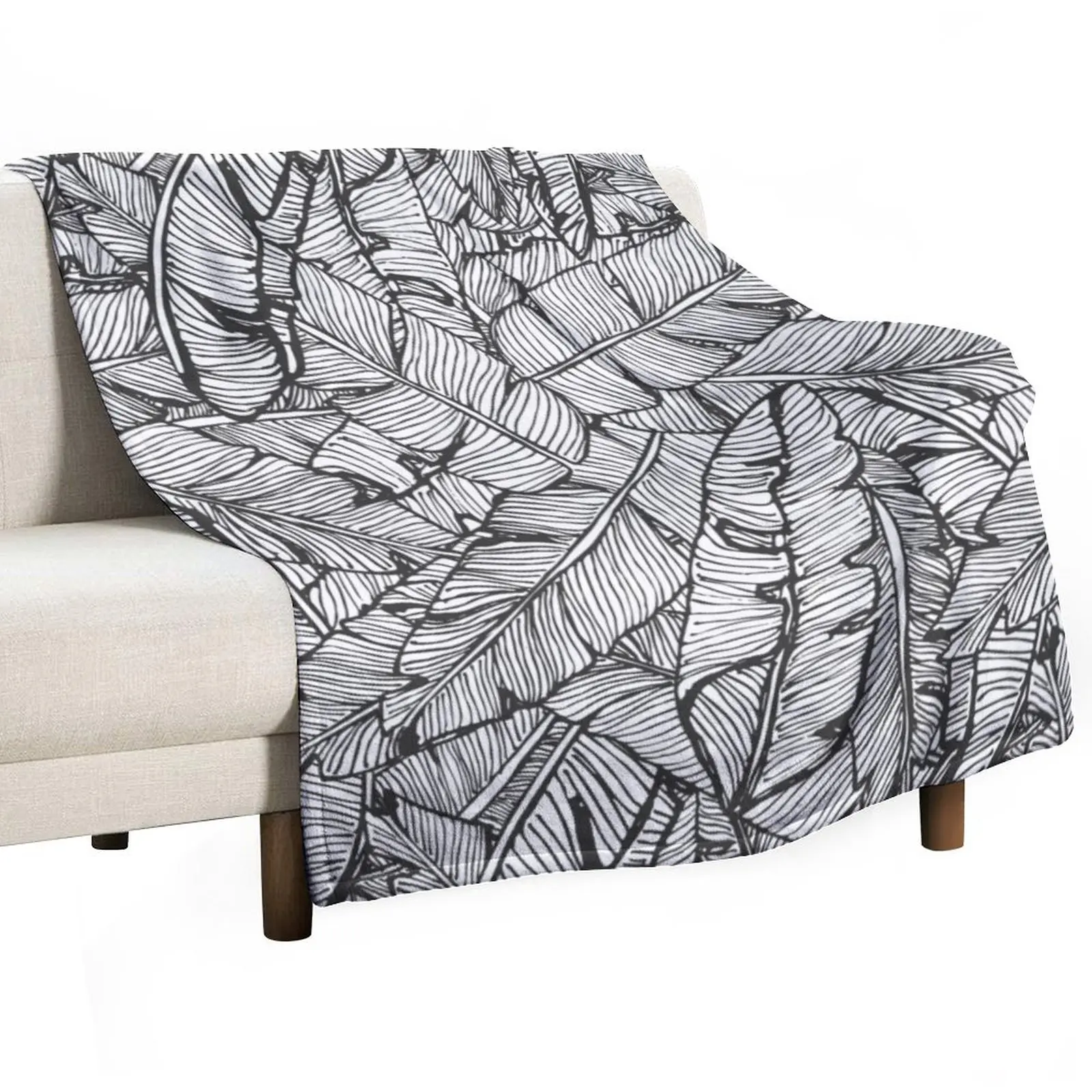 Black & White Jungle Throw Blanket wednesday Plush bed plaid Luxury Thicken Soft Plaid Vintage Blankets