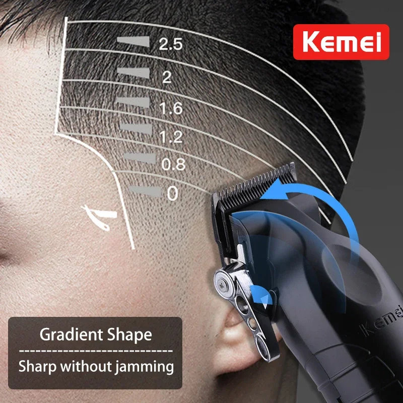 Kemei KM-2296 Professional Hair Clipper for Men Hair Cutting Machine with Seat Charger Hair Trimmer Machine Haircut Machine