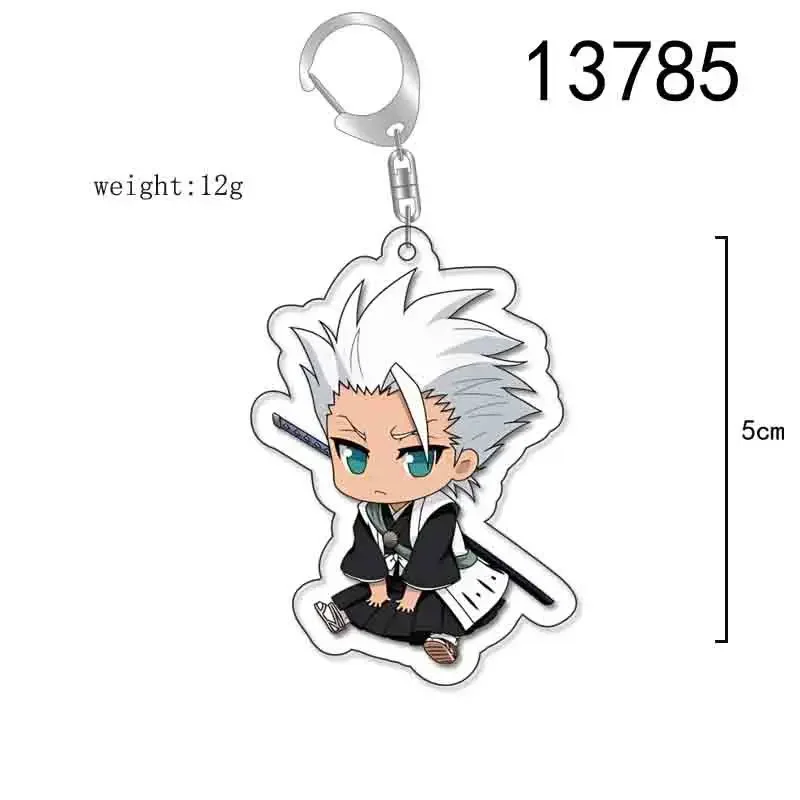 Keychain Anime Bleach Fashion Kurosaki Ichigo Ishida Uryuu Kuchiki Rukia Cartoon Figures Key Chain Bag Charm Acrylic Accessories