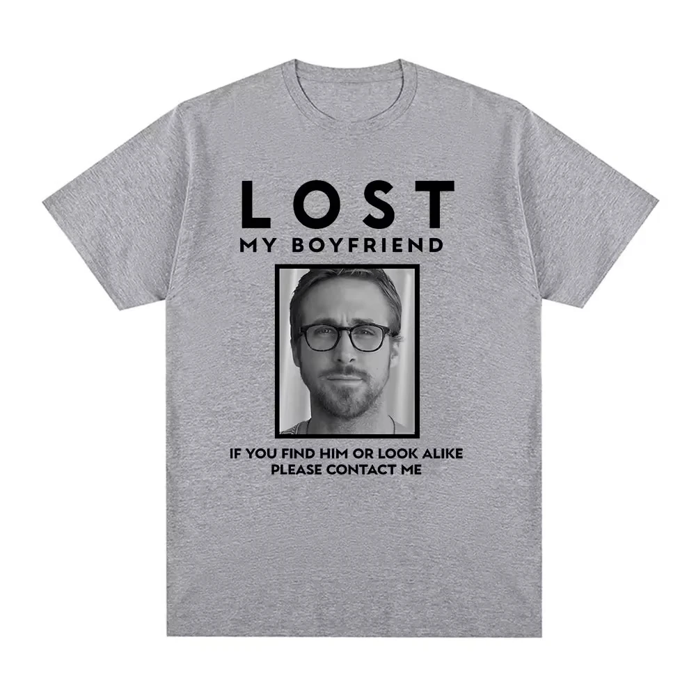 الرجال والنساء القطن عادية الجولة الرقبة المتضخم قصيرة الأكمام تي شيرت فقدت صديقي ريان جوسلينج نمط تي شيرت