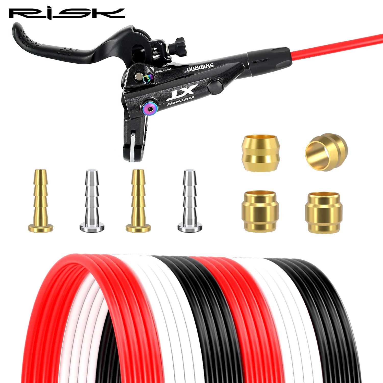 RISK Hydraulic Disc Brake Hose Kit Tube Pipe Housing Set For Shimano Magura Sram SM-BH59 BH90 W/4Pair Compression Bushing&Needle