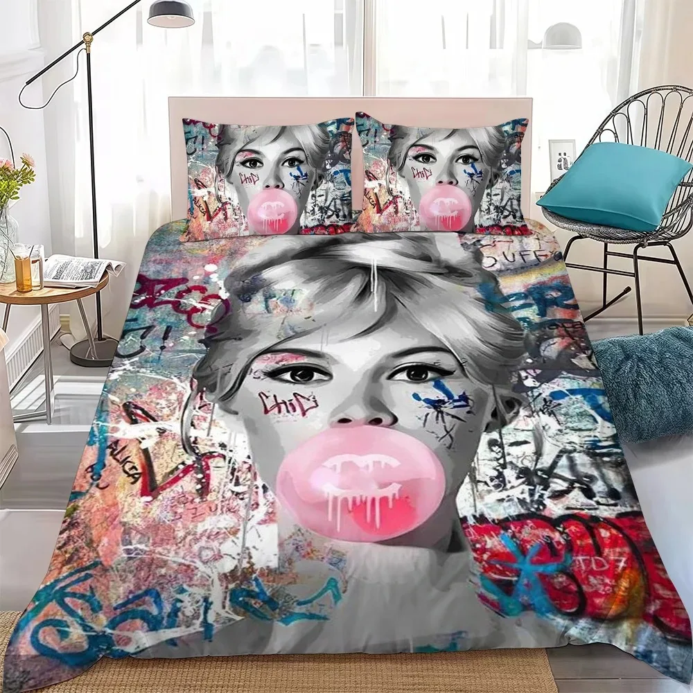 Juego de cama B-Brigitte B-Bardot, funda nórdica B-Brigitte B-Bardot, funda nórdica doble, individual, Queen, King, ropa de cama para adultos y niños, funda de edredón