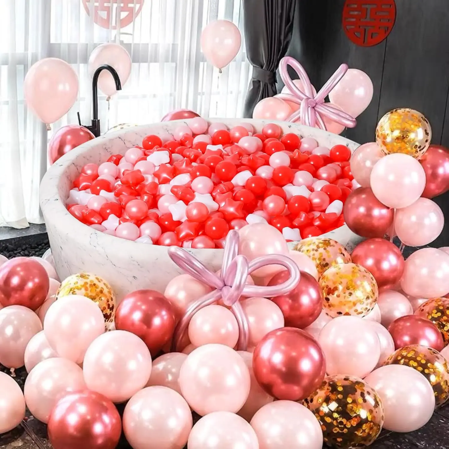 Piłeczki do basenu z kulkami - 100 sztuk, odporne na ścieranie plastikowe piłeczki dla dzieci, piłeczki w kształcie makaroników, misiów, oceaniczne piłeczki na przyjęcia urodzinowe, do gier, basenu, 5,6 cm